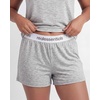 image:image2 Pack Womens Pajama Sets 2 Piece Boxy Tee Sleep Shorts PJs Sleepwear CuteGrey Heather  Charcoal Heather