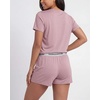 image:image2 Pack Womens Pajama Sets 2 Piece Boxy Tee Sleep Shorts PJs Sleepwear CuteSolid Ballad Blue  Solid Pale Lilac