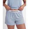 image:image2 Pack Womens Pajama Sets 2 Piece Boxy Tee Sleep Shorts PJs Sleepwear CuteSolid Ballad Blue  Solid Pale Lilac