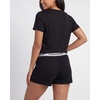 image:image2 Pack Womens Pajama Sets 2 Piece Boxy Tee Sleep Shorts PJs Sleepwear CuteSolid Black  Solid Black