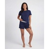 image:image2 Pack Womens Pajama Sets 2 Piece Boxy Tee Sleep Shorts PJs Sleepwear CuteSolid Navy Blazer  Grey Heather