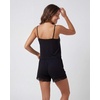image:image2 Pack Womens Pajama Sets 2 Piece Lace Trim Cami Tank Shorts Sleepwear PJsSolid Black  Charcoal Heather