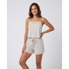 image:image2 Pack Womens Pajama Sets 2 Piece Lace Trim Cami Tank Shorts Sleepwear PJsSolid Chocolate Torte  Solid Moonbeam