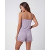 image:image2 Pack Womens Pajama Sets 2 Piece Lace Trim Cami Tank Shorts Sleepwear PJsSolid Iceberg Green  Solid Orchid Petal