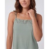 image:image2 Pack Womens Pajama Sets 2 Piece Lace Trim Cami Tank Shorts Sleepwear PJsSolid Iceberg Green  Solid Orchid Petal