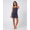 image:image2 Pack Womens Pajama Sets 2 Piece Lace Trim Cami Tank Shorts Sleepwear PJsSolid Navy Blazer  Solid Grey Heather