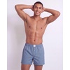 image:image3 Pack Mens Cotton Pajama Shorts Poplin Woven Lounge Sleep PJs with PocketsSolid Black  Charcoal Art Stripe  Elemental Blue Stripe