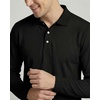image:image3 Pack Mens Cotton Pique Long Sleeve Polo Shirts Golf Collared WorkBlack  Black  Black  Black