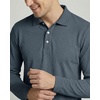image:image3 Pack Mens Cotton Pique Long Sleeve Polo Shirts Golf Collared WorkBlack  Black  Charcoal  Stormy Weather