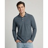 image:image3 Pack Mens Cotton Pique Long Sleeve Polo Shirts Golf Collared WorkBlack  Black  Charcoal  Stormy Weather