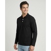 image:image3 Pack Mens Cotton Pique Long Sleeve Polo Shirts Golf Collared WorkBlack  Black  Charcoal  Stormy Weather