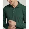 image:image3 Pack Mens Cotton Pique Long Sleeve Polo Shirts Golf Collared WorkBlack  Green  Quite Shade  Dawn Blue