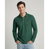 image:image3 Pack Mens Cotton Pique Long Sleeve Polo Shirts Golf Collared WorkBlack  Green  Quite Shade  Dawn Blue