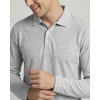 image:image3 Pack Mens Cotton Pique Long Sleeve Polo Shirts Golf Collared WorkBlack  Navy  Charcoal  Grey