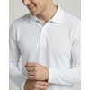 image:image3 Pack Mens Cotton Pique Long Sleeve Polo Shirts Golf Collared WorkBlack  Quite Shade  Grey  White