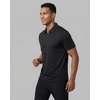 image:image3 Pack Mens Dry Fit Polo Shirts Quarter Zip Short Sleeve Collared Tees WorkSolid Black  Solid Burgundy  Solid Bright White