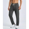 image:image3 Pack Mens French Terry Sweatpants Open Bottom Cotton Lounge Gym PocketsBlack  Charcoal Heather  Dawn Blue