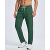 image:image3 Pack Mens French Terry Sweatpants Open Bottom Cotton Lounge Gym PocketsBlack  Hunter Green  Quite Shade
