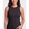 image:image3 Pack Womens Cotton Ribbed Tank Tops Sleeveless Crew Neck Basic LayeringSolid Black  Solid Black  Solid Black