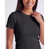 image:image3 Pack Womens Cotton Ribbed Tshirts Short Sleeve Crew Neck Tees Basic TopsSolid Black  Solid Black  Solid Black