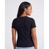 image:image3 Pack Womens Cotton Ribbed Tshirts Short Sleeve Crew Neck Tees Basic TopsSolid Black  Solid Black  Solid Black