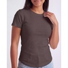 image:image3 Pack Womens Cotton Ribbed Tshirts Short Sleeve Crew Neck Tees Basic TopsSolid Black  Solid Chocolate Torte  Solid Moonbeam