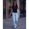 image:image3 Pack Womens Cotton Ribbed Tshirts Short Sleeve Crew Neck Tees Basic TopsSolid Black  Solid Navy Blazer  Charcoal Heather