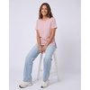 image:image3 Pack Womens Cotton Tshirts Split Hem Short Sleeve Crew Neck Tees TopsSolid Black  Solid Ballad Blue  Solid Pale Lilac