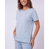 image:image3 Pack Womens Cotton Tshirts Split Hem Short Sleeve Crew Neck Tees TopsSolid Black  Solid Ballad Blue  Solid Pale Lilac