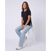 image:image3 Pack Womens Cotton Tshirts Split Hem Short Sleeve Crew Neck Tees TopsSolid Black  Solid Black  Solid Black