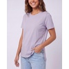 image:image3 Pack Womens Cotton Tshirts Split Hem Short Sleeve Crew Neck Tees TopsSolid Black  Solid Navy Blazer  Solid Orchid Petal