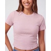 image:image3 Pack Womens Cropped Cotton Tshirts Ribbed Cap Sleeve Tees Going Out TopsSolid Black  Solid Ballad Blue  Solid Pale Lilac