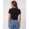 image:image3 Pack Womens Cropped Cotton Tshirts Ribbed Cap Sleeve Tees Going Out TopsSolid Black  Solid Ballad Blue  Solid Pale Lilac