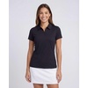 image:image3 Pack Womens Dry Fit Golf Polo Shirts with Zipper Short Sleeve CollaredSolid Black  Solid Black  Solid Black