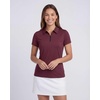 image:image3 Pack Womens Dry Fit Golf Polo Shirts with Zipper Short Sleeve CollaredSolid Black  Solid Burgundy  Solid Bright White