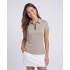 image:image3 Pack Womens Dry Fit Golf Polo Shirts with Zipper Short Sleeve CollaredSolid Black  Solid Chocolate Torte  Solid Moonbeam