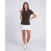 image:image3 Pack Womens Dry Fit Golf Polo Shirts with Zipper Short Sleeve CollaredSolid Black  Solid Chocolate Torte  Solid Moonbeam