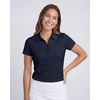 image:image3 Pack Womens Dry Fit Golf Polo Shirts with Zipper Short Sleeve CollaredSolid Black  Solid Navy Blazer  Solid Quiet Shade