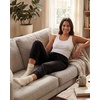 image:image3 Pack Womens Fleece Capri Joggers Cropped Sweatpants Lounge with PocketsSolid Black  Solid Ballad Blue  Solid Pale Lilac