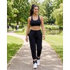 image:image3 Pack Womens Fleece Capri Joggers Cropped Sweatpants Lounge with PocketsSolid Black  Solid Chocolate Torte  Solid Moonbeam