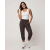 image:image3 Pack Womens Fleece Capri Joggers Cropped Sweatpants Lounge with PocketsSolid Black  Solid Chocolate Torte  Solid Moonbeam