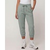 image:image3 Pack Womens Fleece Capri Joggers Cropped Sweatpants Lounge with PocketsSolid Black  Solid Iceberg Green  Solid Orchid Petal