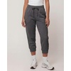 image:image3 Pack Womens Fleece Capri Joggers Cropped Sweatpants Lounge with PocketsSolid Black  Solid Navy Blazer  Charcoal Heather