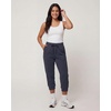 image:image3 Pack Womens Fleece Capri Joggers Cropped Sweatpants Lounge with PocketsSolid Black  Solid Navy Blazer  Charcoal Heather