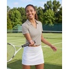 image:image3 Pack Womens Golf Polo Shirts V Neck Short Sleeve Dry Fit Collared TopsSolid Black  Solid Chocolate Torte  Solid Moonbeam