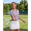 image:image3 Pack Womens Golf Polo Shirts V Neck Short Sleeve Dry Fit Collared TopsSolid Black  Solid Plum Perfect  Solid Orchid Petal
