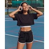 image:image4 Pack Womens Fleece Dolphin Shorts Lounge SweatShorts Comfy Sleep PajamaSolid Black  Solid Ballad Blue  Solid Pale Lilac
