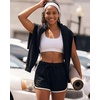 image:image4 Pack Womens Fleece Dolphin Shorts Lounge SweatShorts Comfy Sleep PajamaSolid Black  Solid Burgundy  Grey Heather
