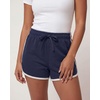 image:image4 Pack Womens Fleece Dolphin Shorts Lounge SweatShorts Comfy Sleep PajamaSolid Black  Solid Navy Blazer  Charcoal Heather