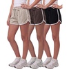 image:image3 Pack Girls Fleece Dolphin Shorts Athletic Soccer Kids Teens Sports YouthSolid Black  Solid Chocolate Torte  Solid Moonbeam